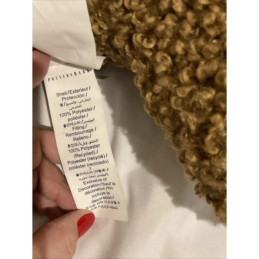 Pottery Barn Mr. Spice Gingerbread Pillow Cozy Plush Teddy Bear Fabric NWT